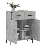 vidaXL Buffet gris béton 69 5x34x90 cm bois d'ingénierie