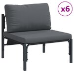vidaXL Ensemble de canapé de jardin 9 Pièces Anthracite Acier
