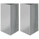 vidaXL Jardinières 2 Pièces triangulaire 50x43x75 cm acier galvanisé