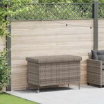 vidaXL Boîte de rangement de jardin et roues gris résine tressée