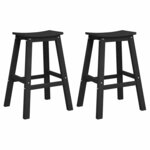 vidaXL Tabouret de bar 2 Pièces Noir 52 x 43 x 73.5cm Plastique