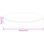 vidaXL Plateau de table Marron foncé Ø 30 x 4 cm Chêne massif