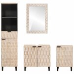 vidaXL Ensembles de salle de bain 4 Pièces Finition Lavage Blanc