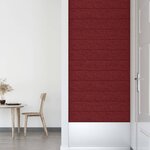 vidaXL Panneaux muraux 12 Pièces Rouge bordeaux 90x15 cm Tissu 1 62 m²