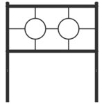 vidaXL Tête de lit de remplacement métal noir 80 cm