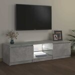 vidaXL Meuble TV avec lumières LED gris béton 140x40x36 cm