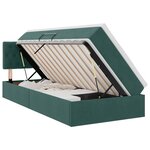 vidaXL Lit de rangement LED avec matelas Vert foncé 90 x 200 cm