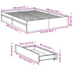 vidaXL Cadre de lit avec tiroirs sans matelas chêne fumé 120x200 cm
