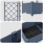 vidaXL Jardinière de jardin avec treillis 2 Pièces Grise 80x40x125.5 cm
