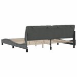 vidaXL Cadre de lit sans matelas gris foncé 200x200 cm tissu