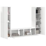 vidaXL Ensemble meuble TV 6 Pièces Blanc brillant Bois d'ingénierie