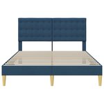 vidaXL Cadre de lit avec tête de lit Bleu 140 x 190 cm Tissu