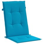 vidaXL Coussins de chaise de jardin à dossier haut lot de 2 bleu tissu