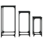 vidaXL Tables d’appoint gigognes 3 Pièces noir bois d'ingénierie