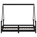 vidaXL Cadre de lit pour enfant noir 80x160 cm bois de pin massif