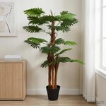 vidaXL Palmier Artificiel avec Feuilles en Éventail Vert