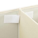 vidaXL Boîte de rangement Tissu 50x30x25 cm Crème