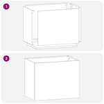 vidaXL Cache-pot de jardin Marron 50 x 32 x 40 cm Acier vieilli