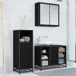 vidaXL Ensemble de mobilier de salle de bain 3 Pièces Chêne noir