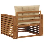 vidaXL Canapé d’extérieur Bois d'acacia massif et polyester