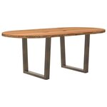 vidaXL Table à manger marron clair bois de chêne massif ovale