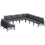 vidaXL Ensemble de canapé de jardin 9 Pièces Anthracite Acier