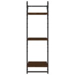 vidaXL Étagères murales à 3 niveaux avec barres 2 Pièces chêne marron