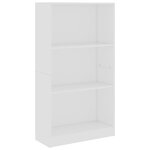 vidaXL Bibliothèque 3 niveaux Blanc 60x24x109 cm Bois d'ingénierie
