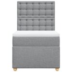 vidaXL Sommier à lattes de lit avec matelas gris clair 80x200 cm tissu