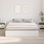 vidaXL Cadre de lit de rangement Blanc 200x200 cm