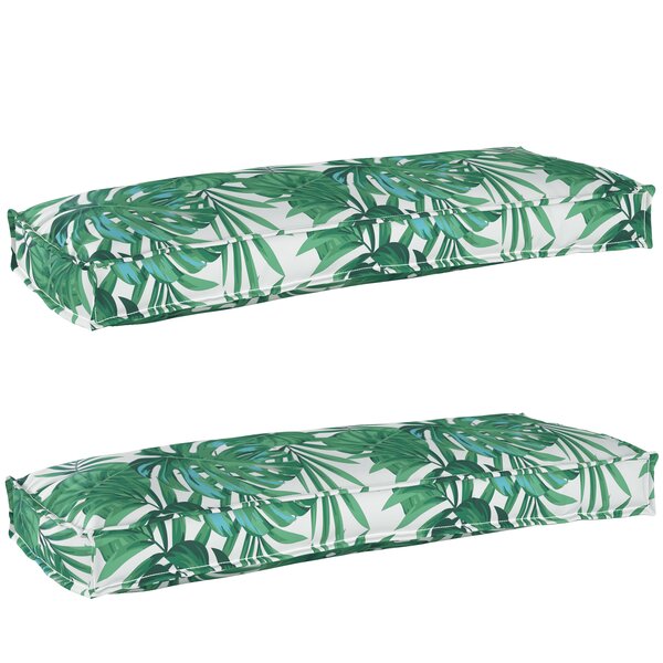 vidaXL Set de coussins de palette Floral 2 Pièces Motif de feuille