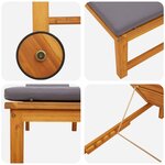 vidaXL Chaises longues 2 Pièces avec coussins en bois d'acacia massif