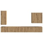 vidaXL Ensemble de meuble TV mural Montage mural 6 Pièces Chêne artisanal