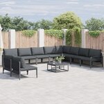 vidaXL Ensemble de canapé de jardin 11 Pièces Anthracite Acier