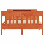 vidaXL Lit bibliothèque sans matelas cire marron 135x190 cm pin massif