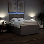 vidaXL Sommier à lattes de lit avec matelas Taupe 140x200 cm Tissu
