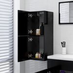 vidaXL Armoire de salle de bain Noir 30x30x80 cm Aggloméré