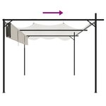 vidaXL Pergola avec toit rétractable crème 395x292x230 cm