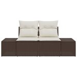 vidaXL Canapé de jardin avec coussin Marron 184 x 62 x 69 cm polyrotin