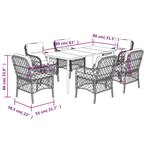 vidaXL Ensemble à manger de jardin coussins 7 Pièces mélange beige rotin