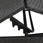 vidaXL Chaise longue avec coussin noir résine tressée