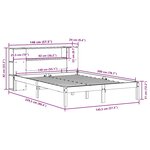 vidaXL Lit bibliothèque sans matelas 140x200 cm bois massif de pin