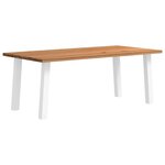 vidaXL Table à manger marron clair bois de chêne massif rectangulaire