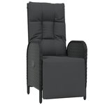vidaXL Mobilier à dîner de jardin 9Pièces et coussins noir résine tressée