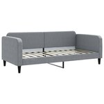 vidaXL Lit de jour avec gigogne et tiroirs gris clair 90x200 cm tissu