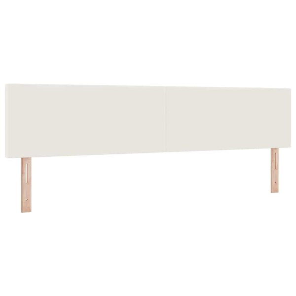 vidaXL Tête de lit avec tête de lit Crème 200 cm Cuir synthétique