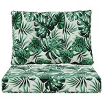 vidaXL Coussin de canapé d'extérieur 2 Pièces Motif feuille Polyester