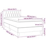 vidaXL Sommier à lattes de lit avec matelas LED Gris foncé 100x200 cm