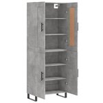 vidaXL Buffet haut Gris béton 69 5x34x180 cm Bois d'ingénierie