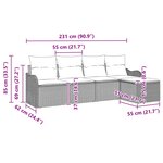 vidaXL Ensemble de canapé de jardin Gris polyrotin